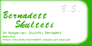 bernadett skulteti business card