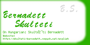 bernadett skulteti business card